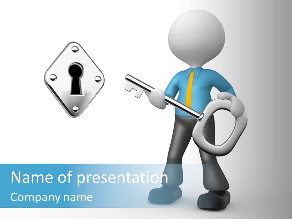 Guy Opening Figure PowerPoint Template