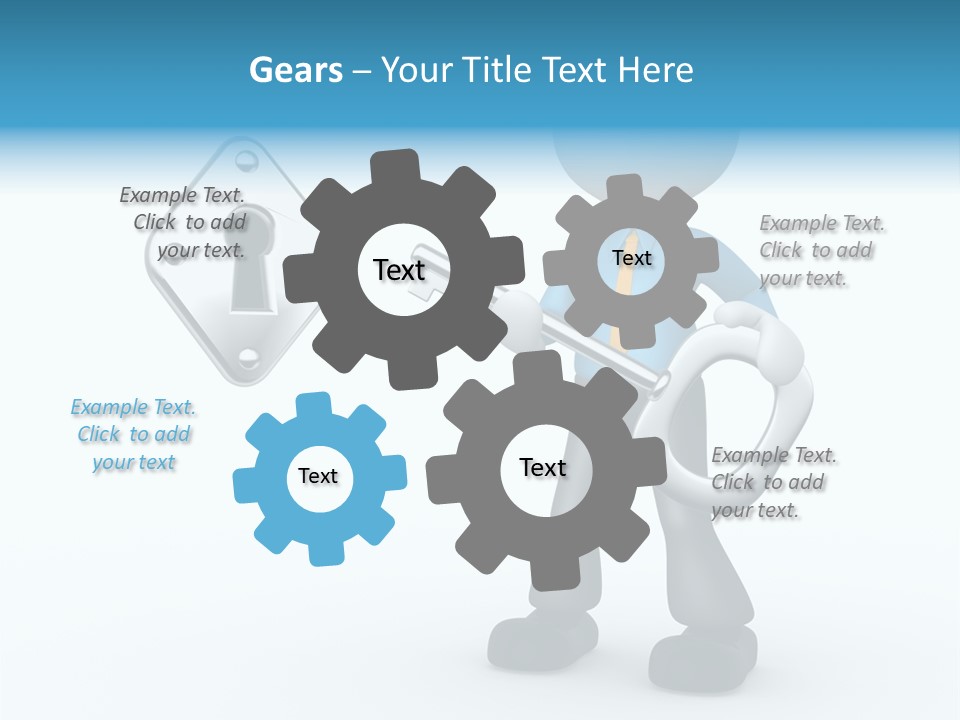 Guy Opening Figure PowerPoint Template