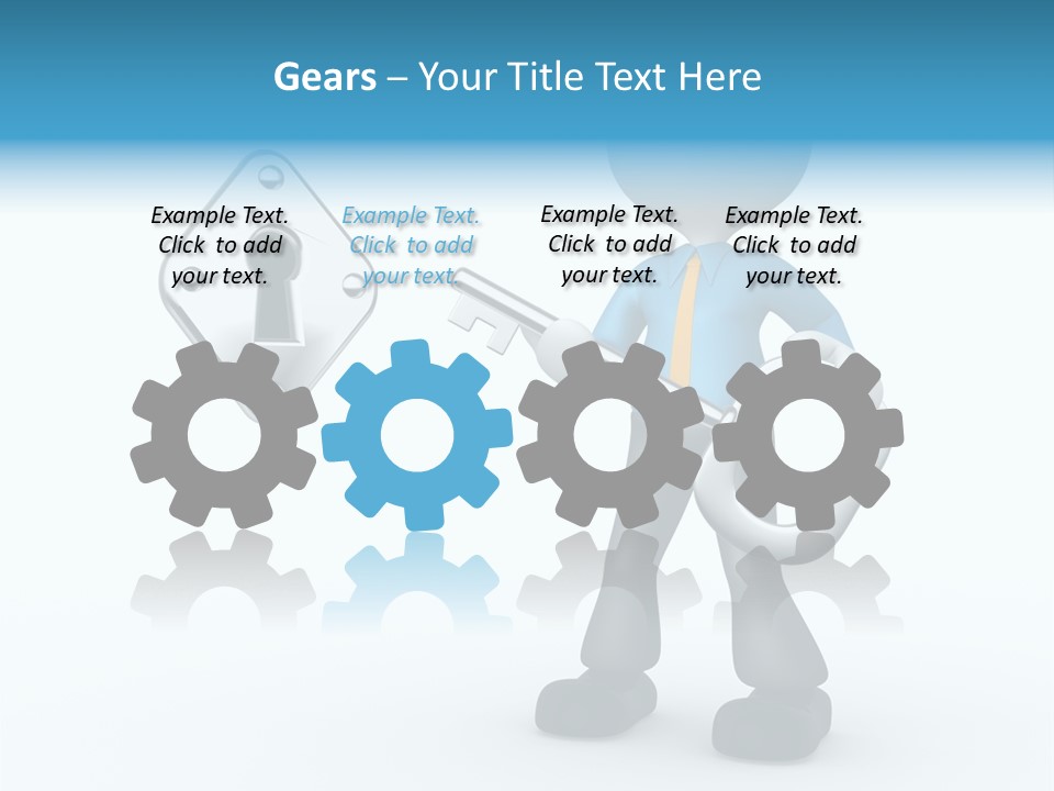 Guy Opening Figure PowerPoint Template