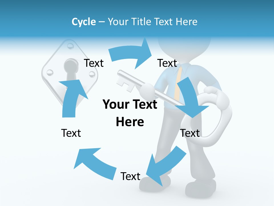 Guy Opening Figure PowerPoint Template