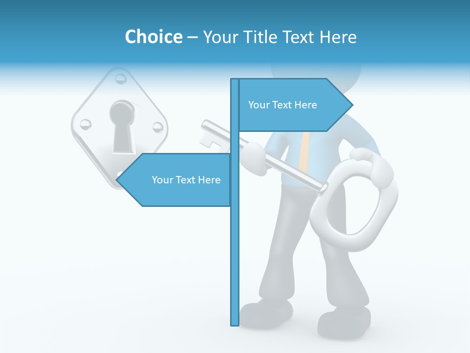 Guy Opening Figure PowerPoint Template