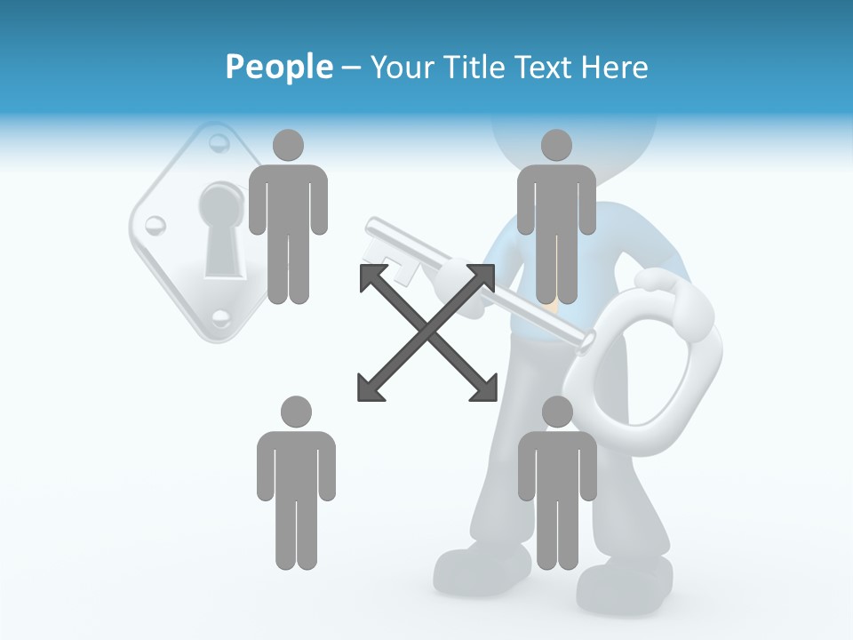 Guy Opening Figure PowerPoint Template