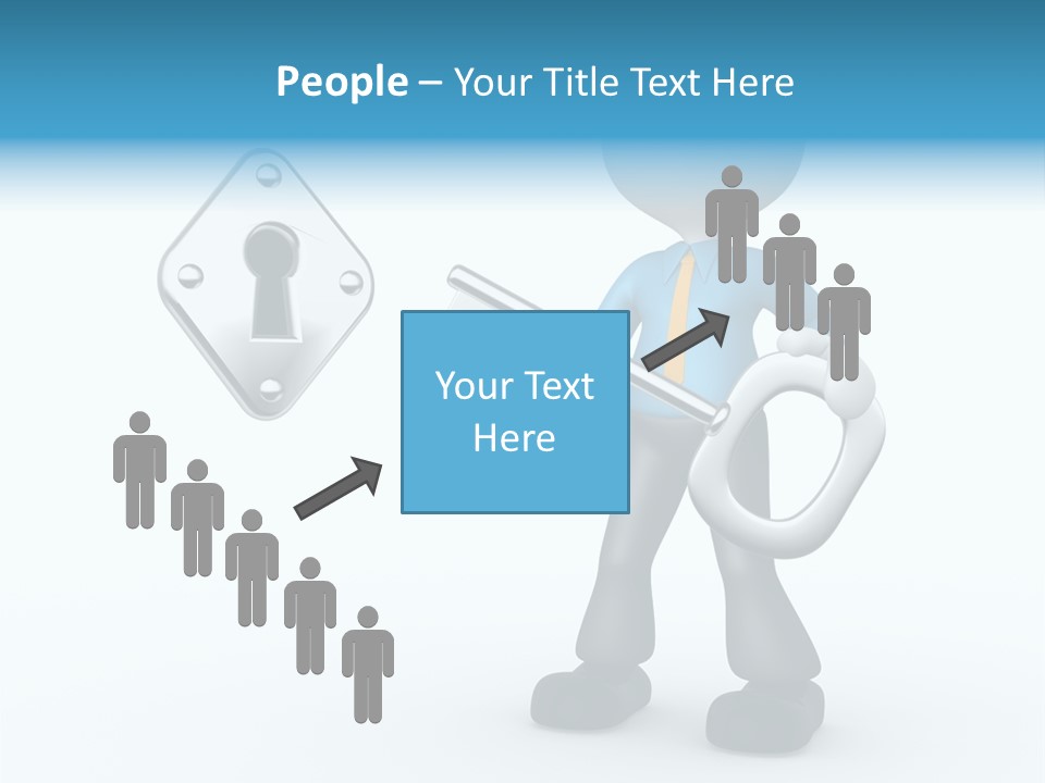 Guy Opening Figure PowerPoint Template