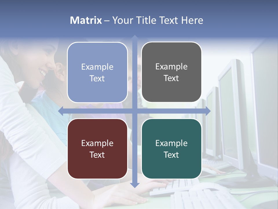 Diversity Computer Friends PowerPoint Template