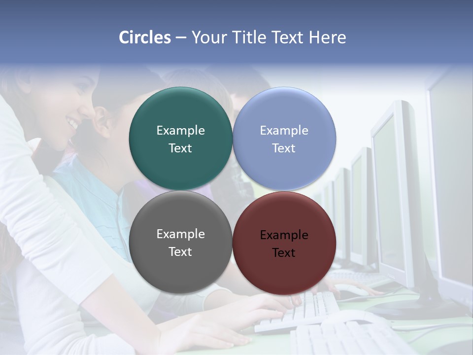 Diversity Computer Friends PowerPoint Template