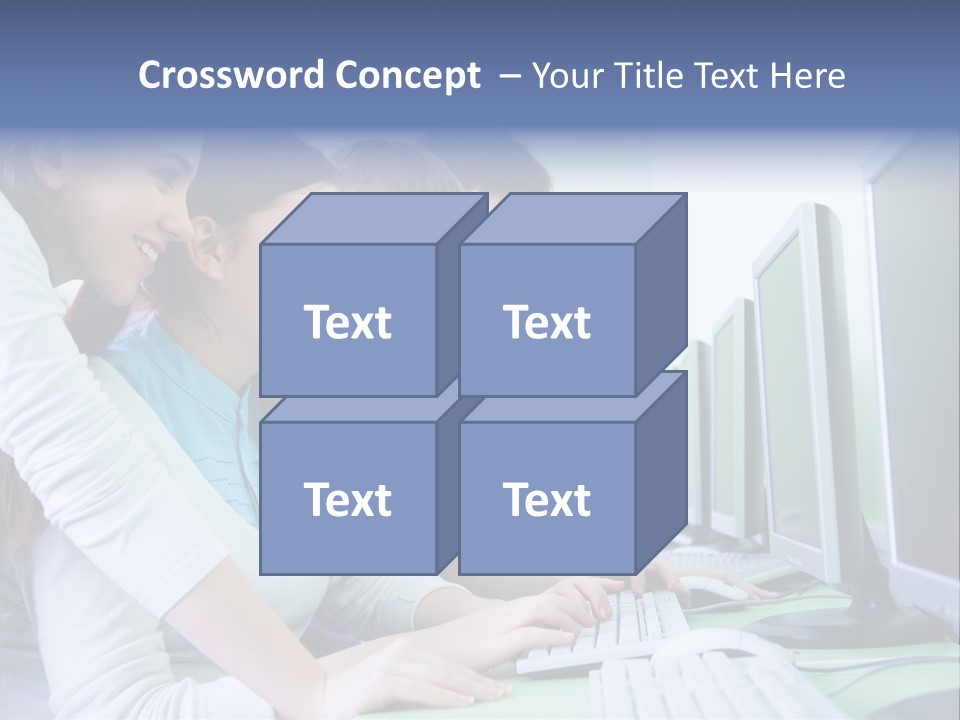 Diversity Computer Friends PowerPoint Template