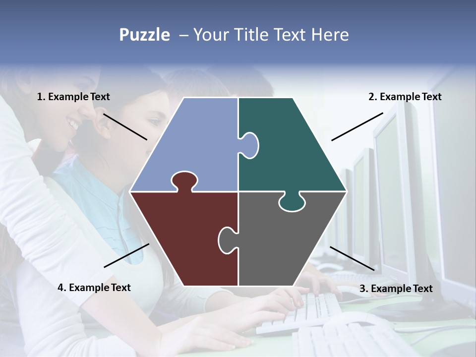 Diversity Computer Friends PowerPoint Template