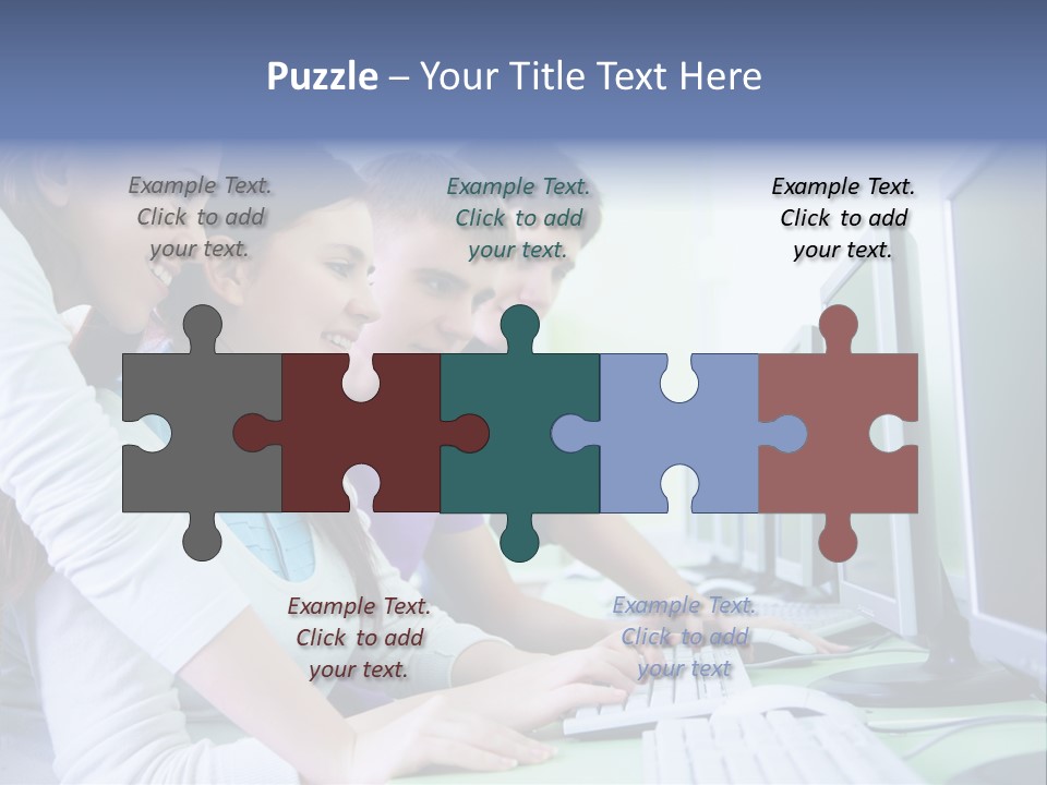 Diversity Computer Friends PowerPoint Template