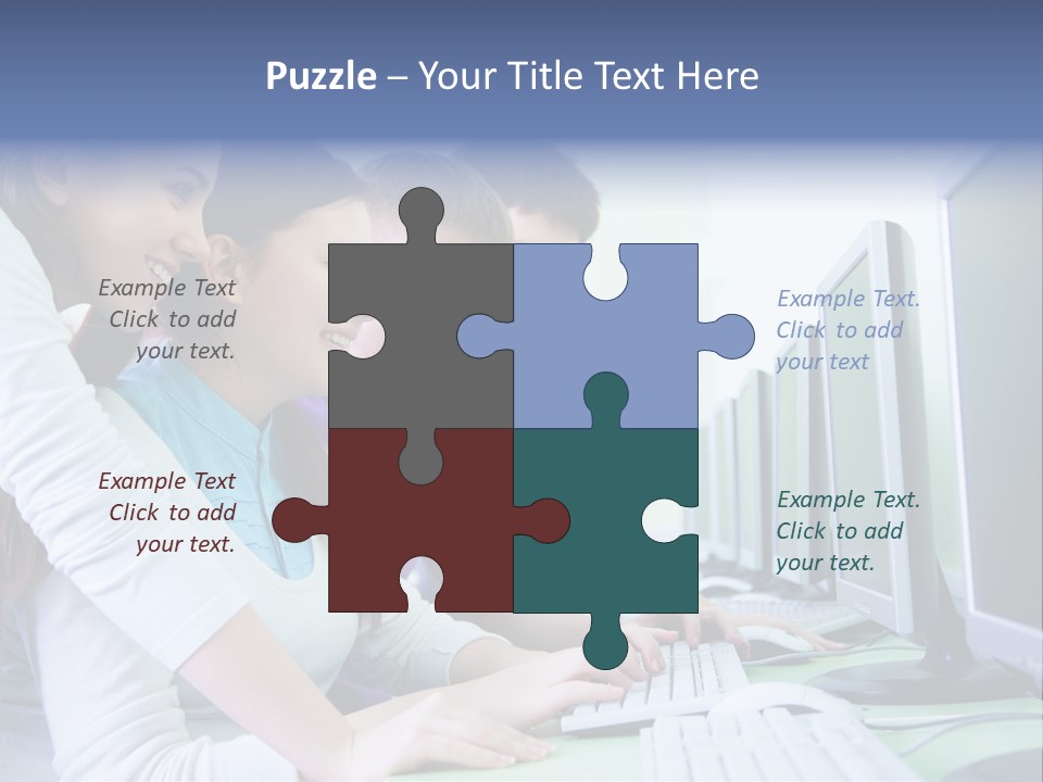 Diversity Computer Friends PowerPoint Template