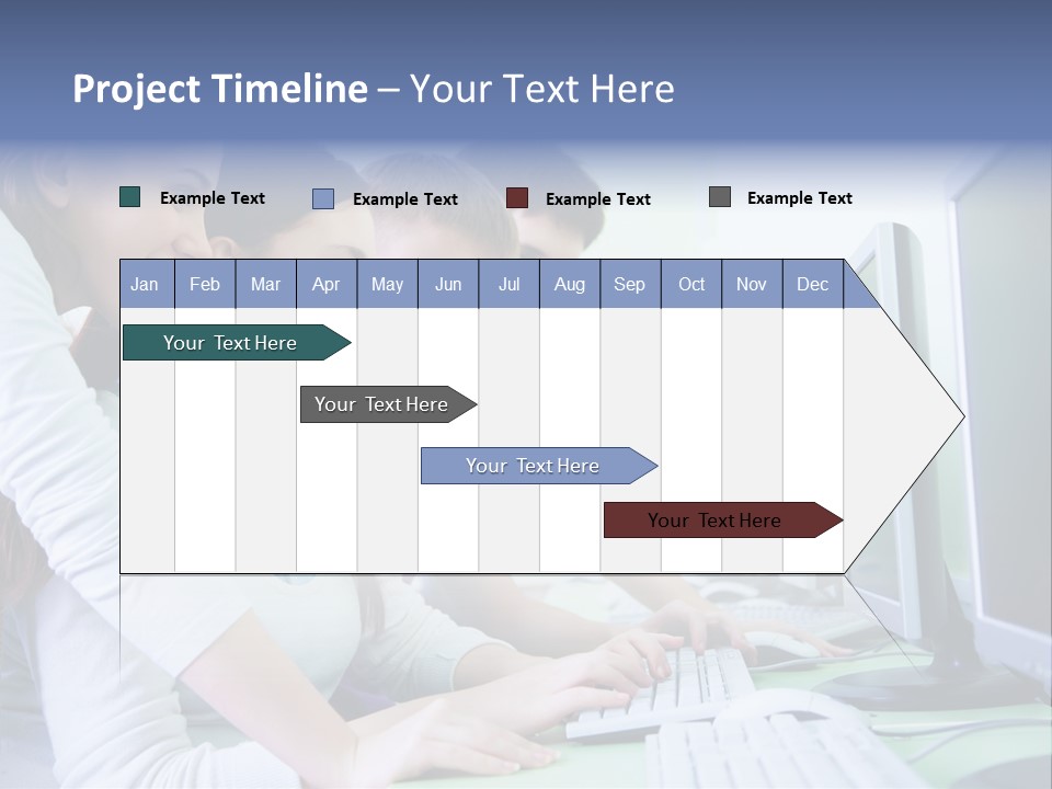 Diversity Computer Friends PowerPoint Template