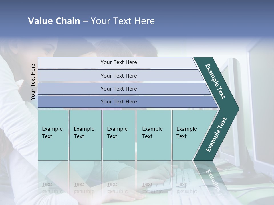 Diversity Computer Friends PowerPoint Template