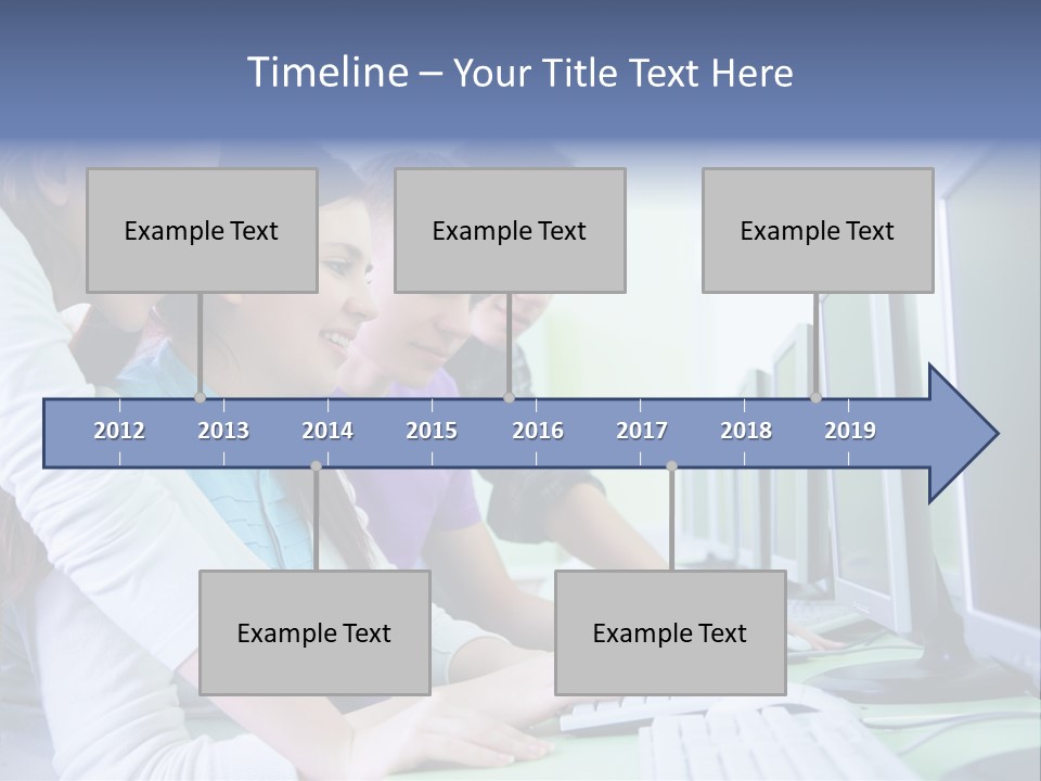 Diversity Computer Friends PowerPoint Template