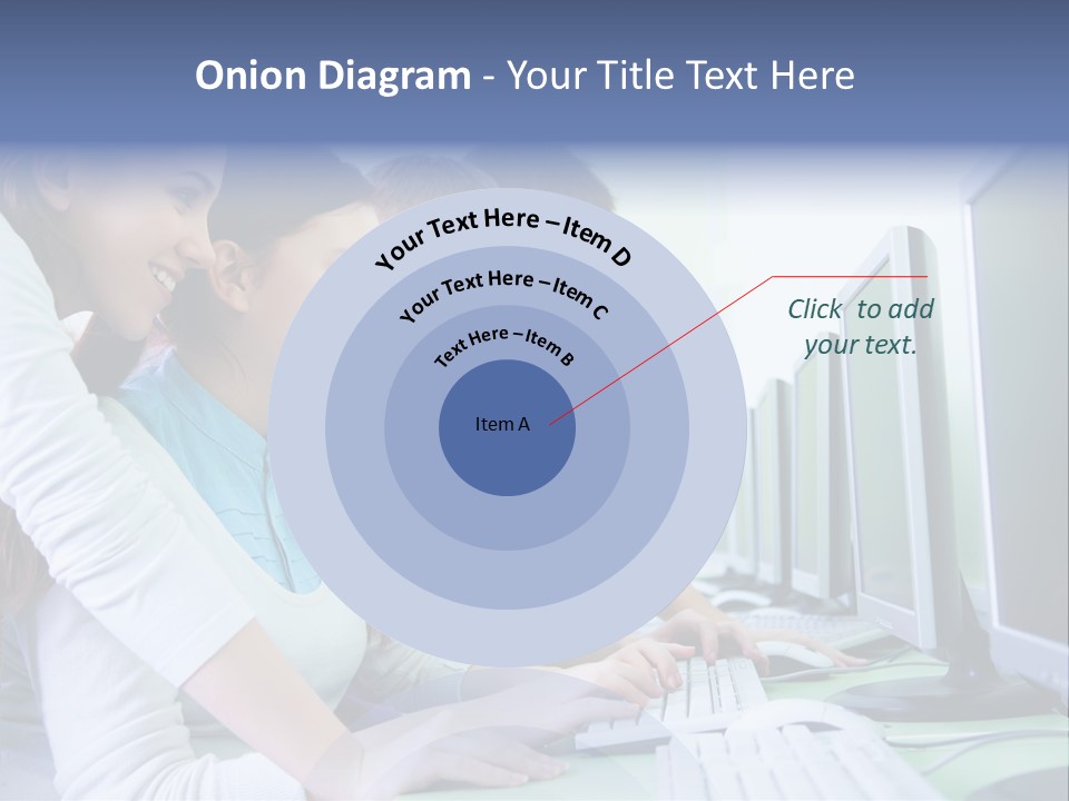 Diversity Computer Friends PowerPoint Template