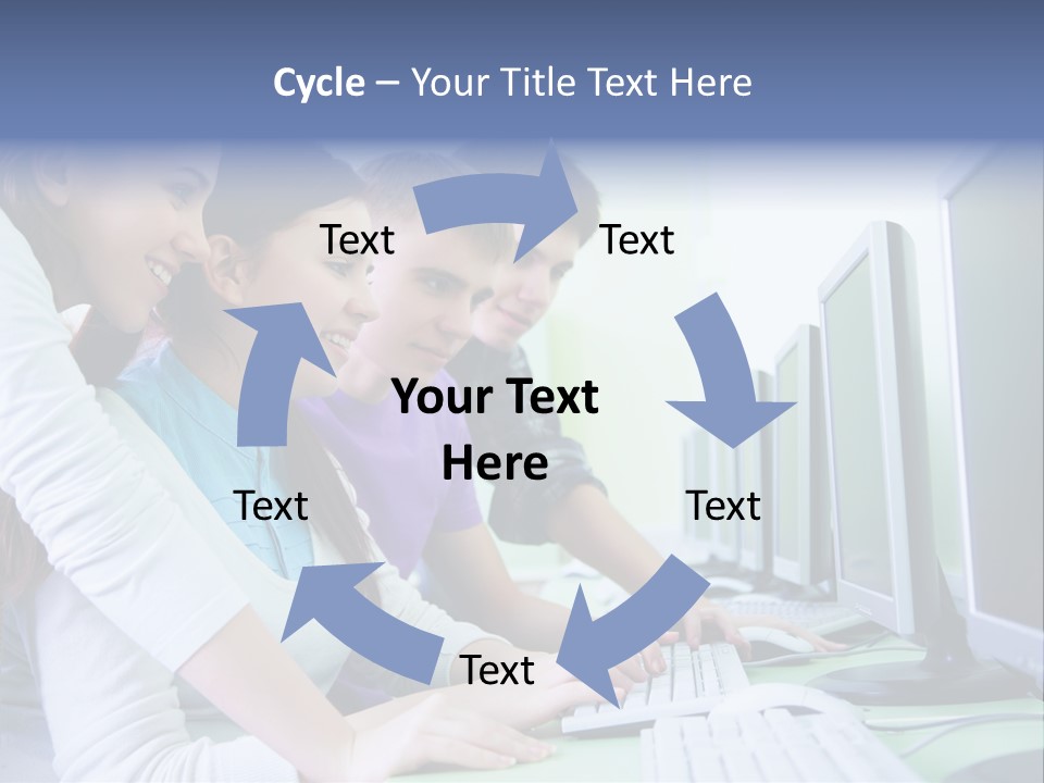 Diversity Computer Friends PowerPoint Template