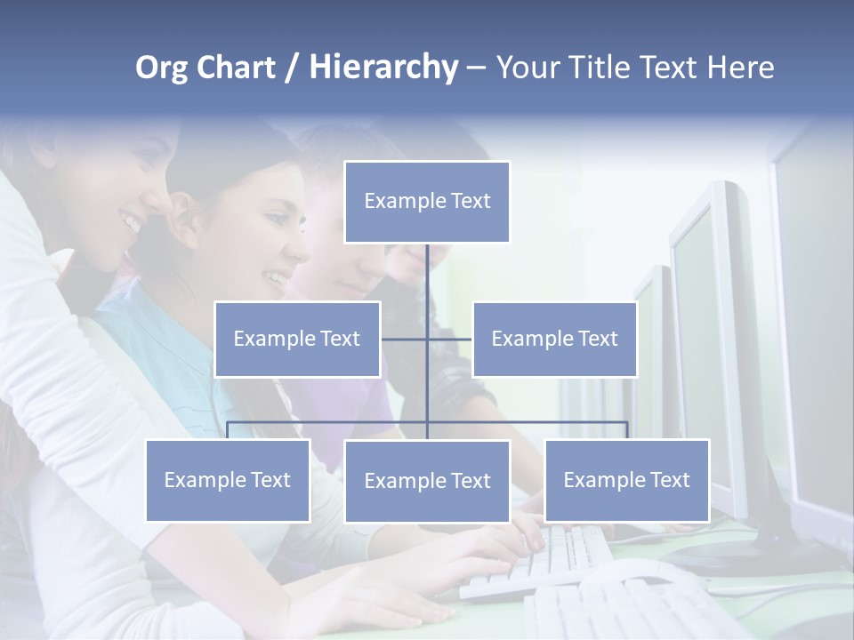 Diversity Computer Friends PowerPoint Template