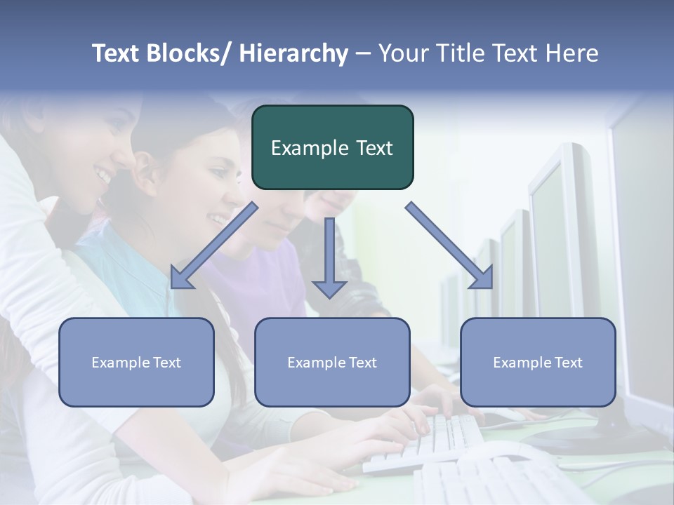 Diversity Computer Friends PowerPoint Template