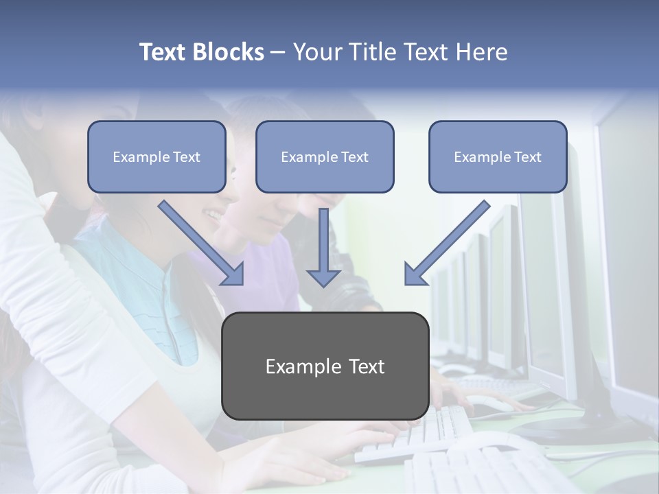 Diversity Computer Friends PowerPoint Template