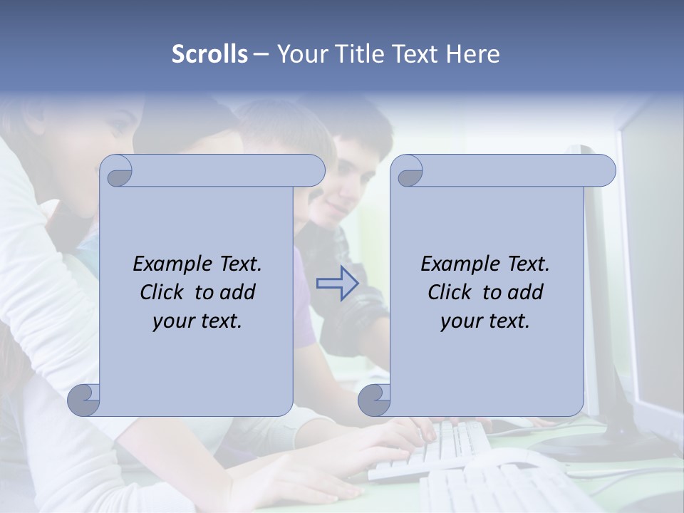 Diversity Computer Friends PowerPoint Template