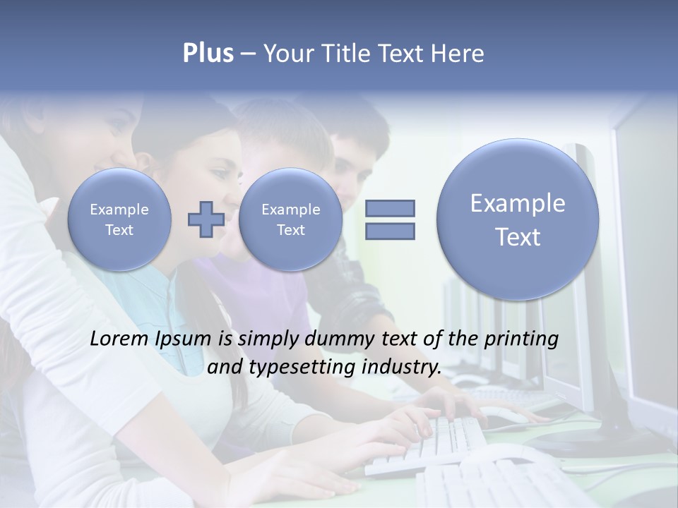 Diversity Computer Friends PowerPoint Template