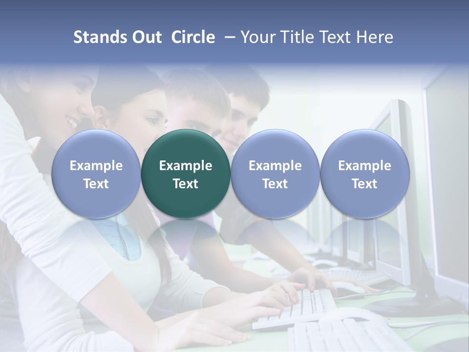 Diversity Computer Friends PowerPoint Template