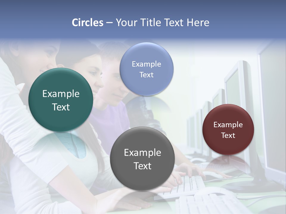 Diversity Computer Friends PowerPoint Template