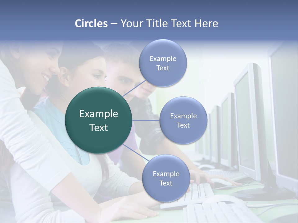 Diversity Computer Friends PowerPoint Template