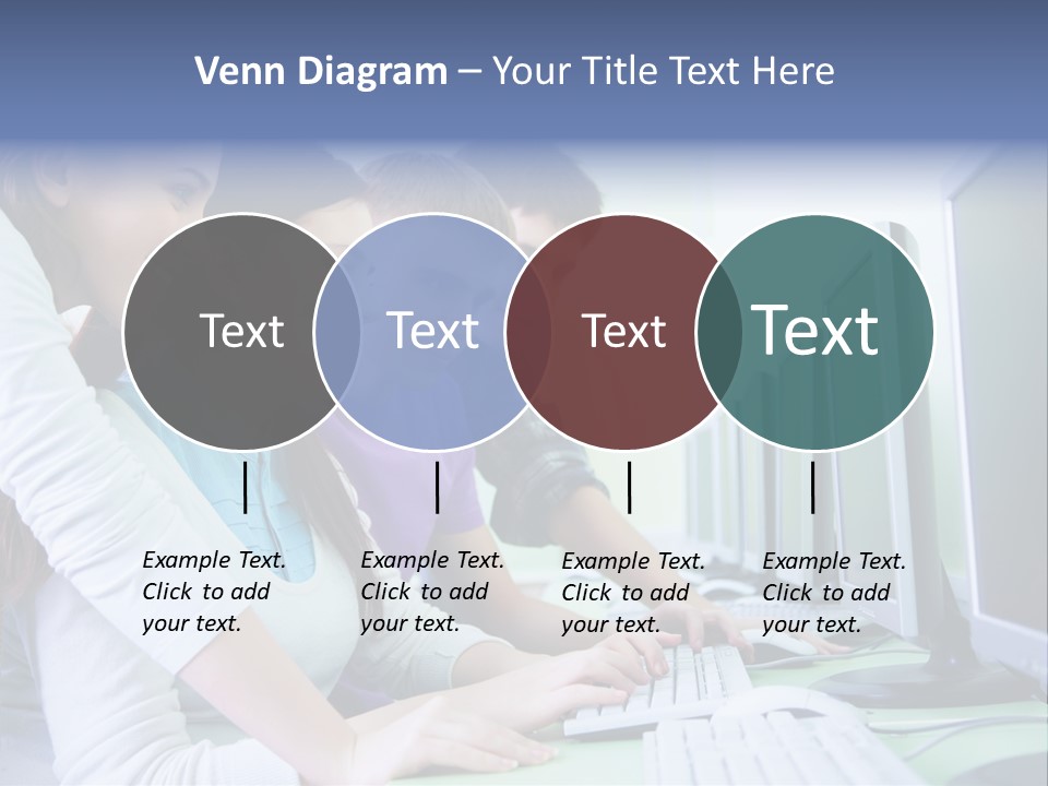 Diversity Computer Friends PowerPoint Template