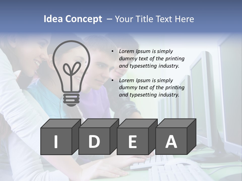 Diversity Computer Friends PowerPoint Template