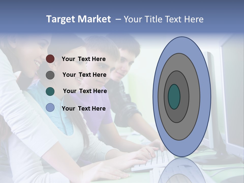 Diversity Computer Friends PowerPoint Template