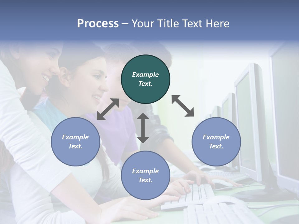 Diversity Computer Friends PowerPoint Template
