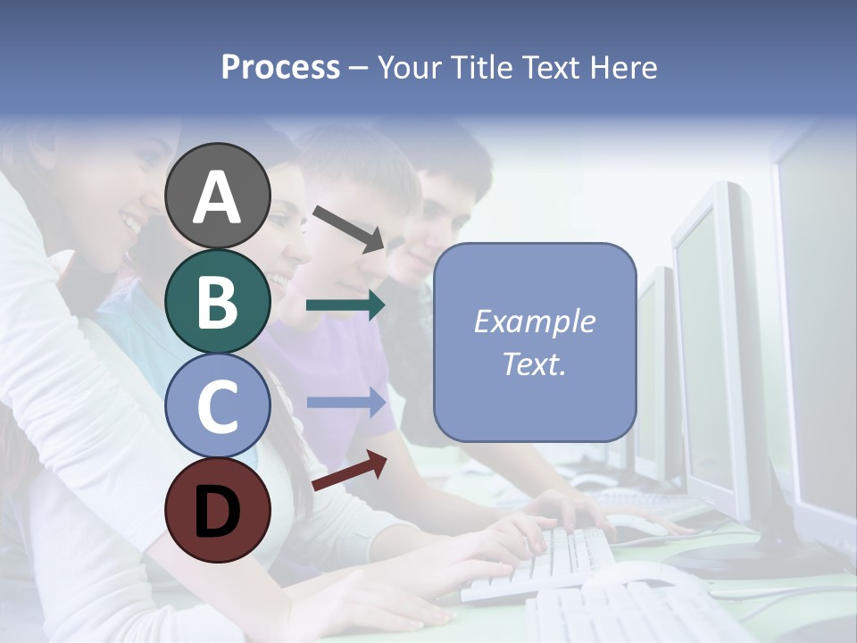 Diversity Computer Friends PowerPoint Template