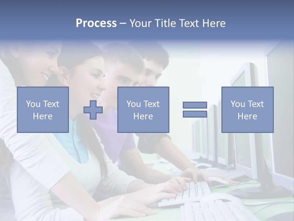 Diversity Computer Friends PowerPoint Template