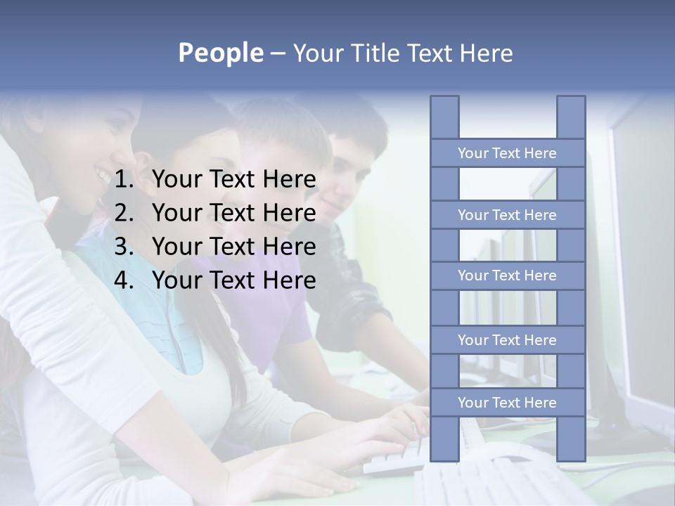 Diversity Computer Friends PowerPoint Template