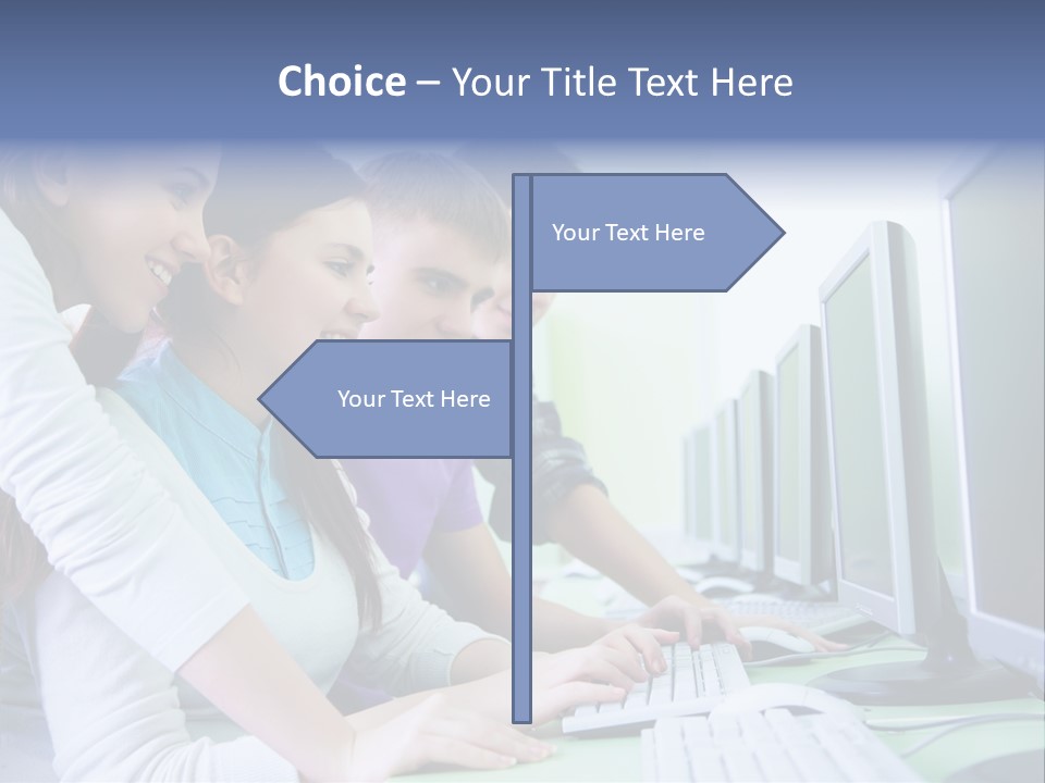 Diversity Computer Friends PowerPoint Template