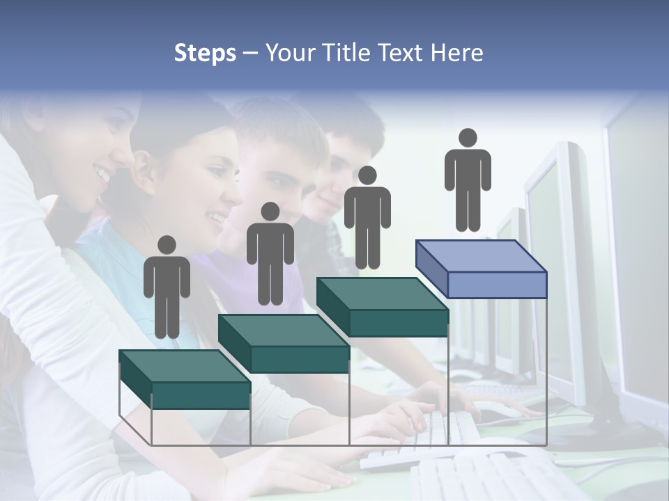 Diversity Computer Friends PowerPoint Template