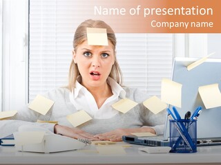 One Person Young  One Woman Only PowerPoint Template