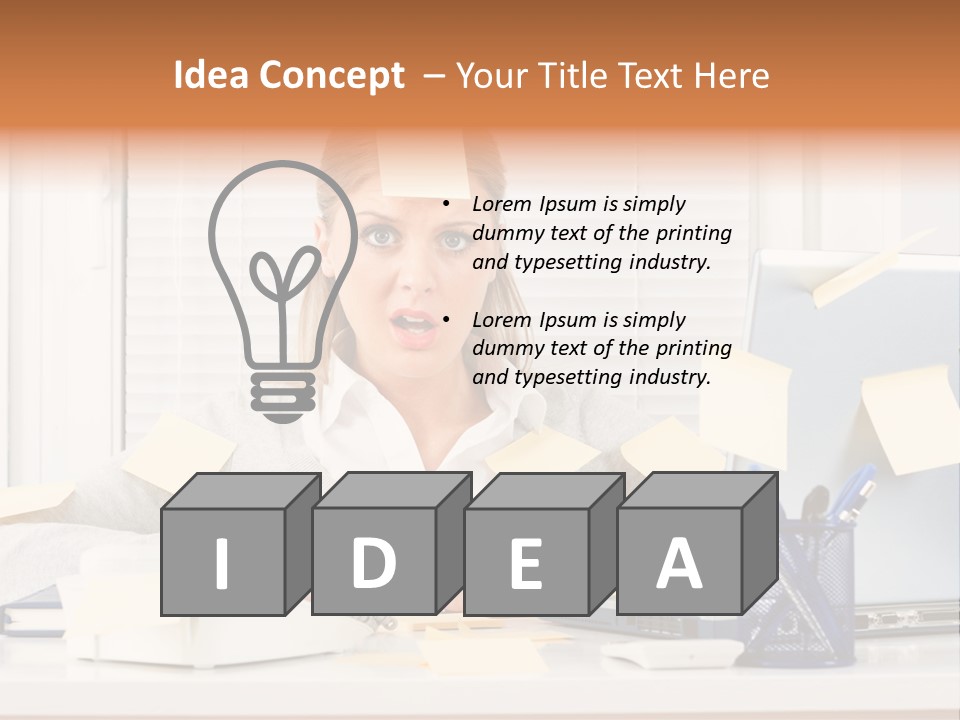 One Person Young  One Woman Only PowerPoint Template