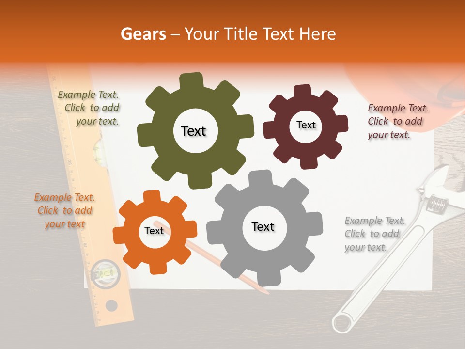 Reconstruction White Blueprint PowerPoint Template