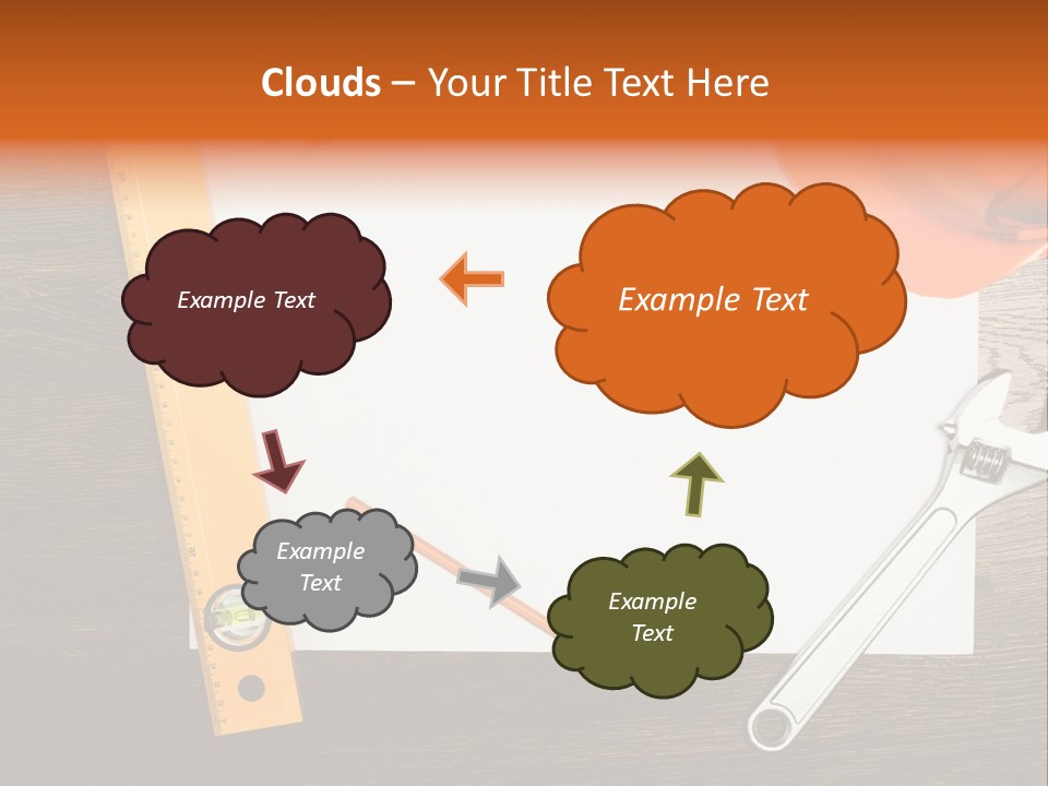Reconstruction White Blueprint PowerPoint Template