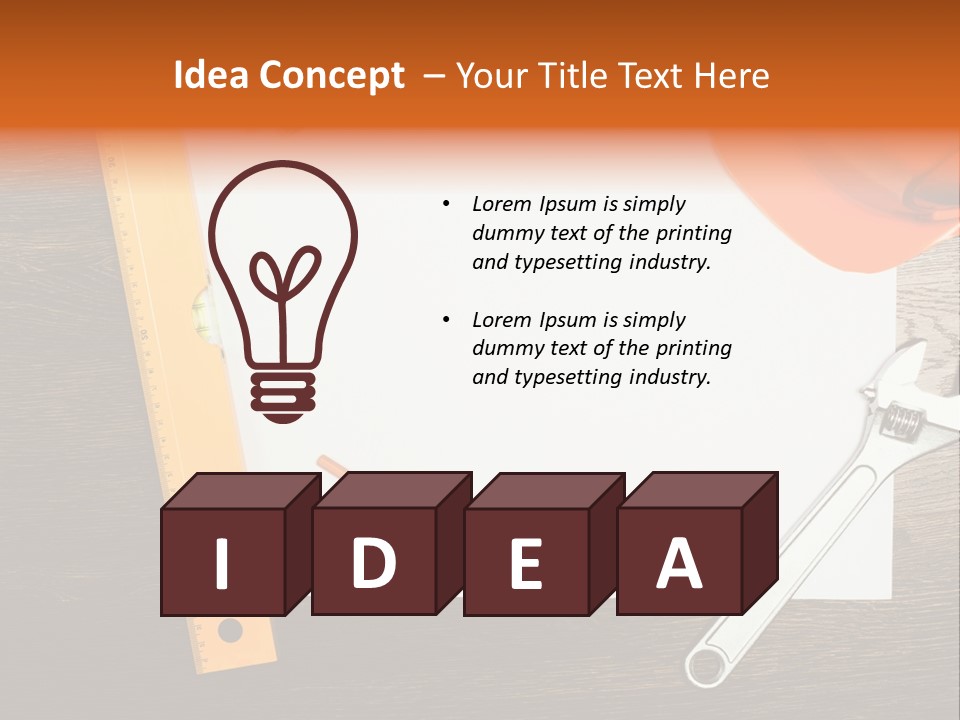 Reconstruction White Blueprint PowerPoint Template