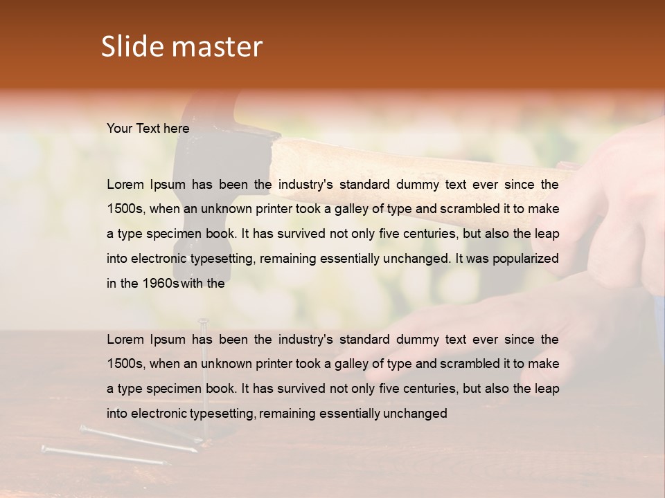 Repairman Nail Working PowerPoint Template