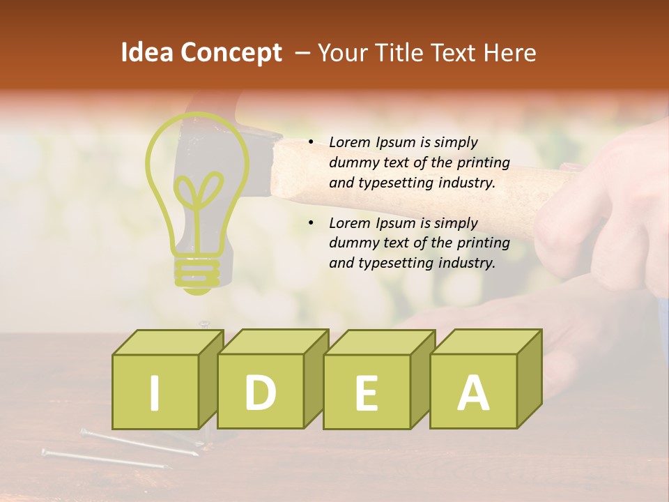 Repairman Nail Working PowerPoint Template