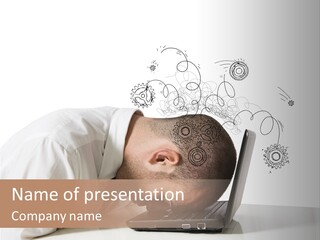 Occupation Exhausted Desk PowerPoint Template