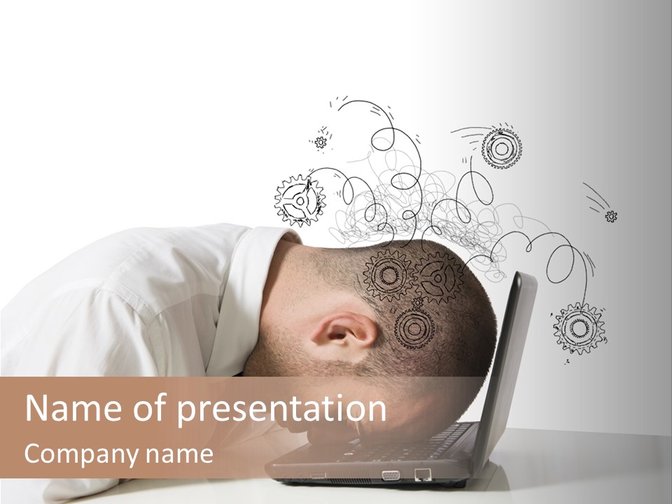 Occupation Exhausted Desk PowerPoint Template