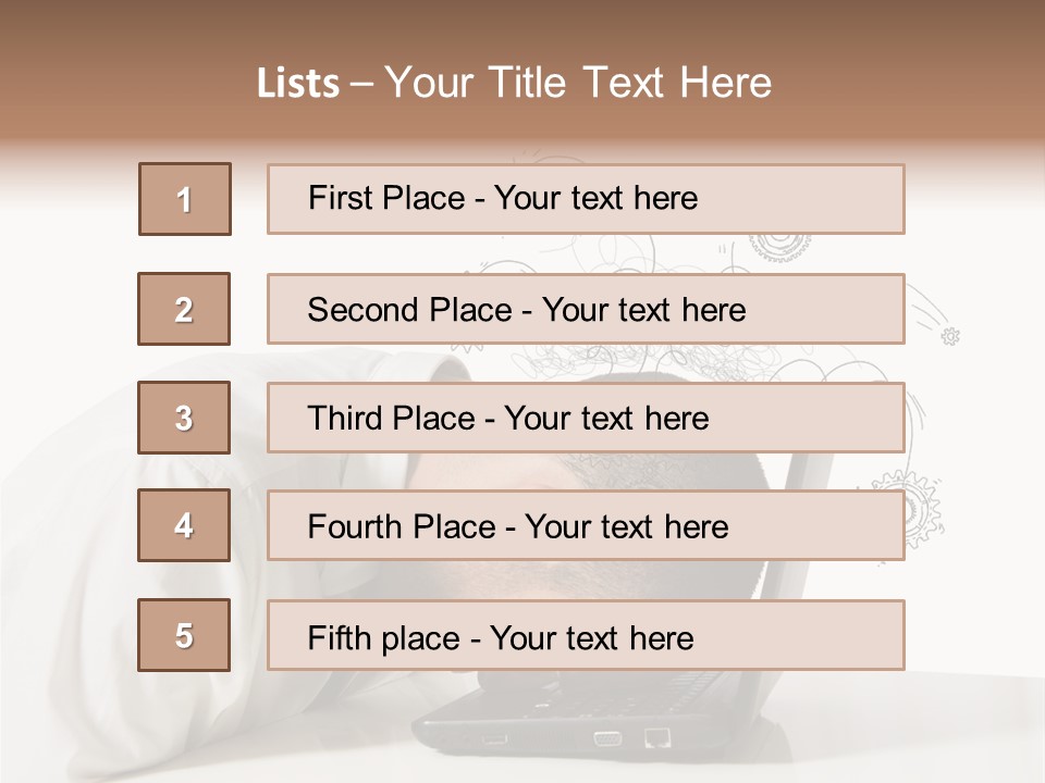 Occupation Exhausted Desk PowerPoint Template