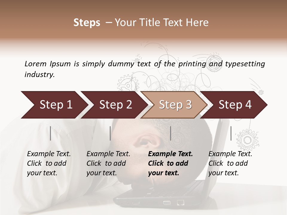 Occupation Exhausted Desk PowerPoint Template