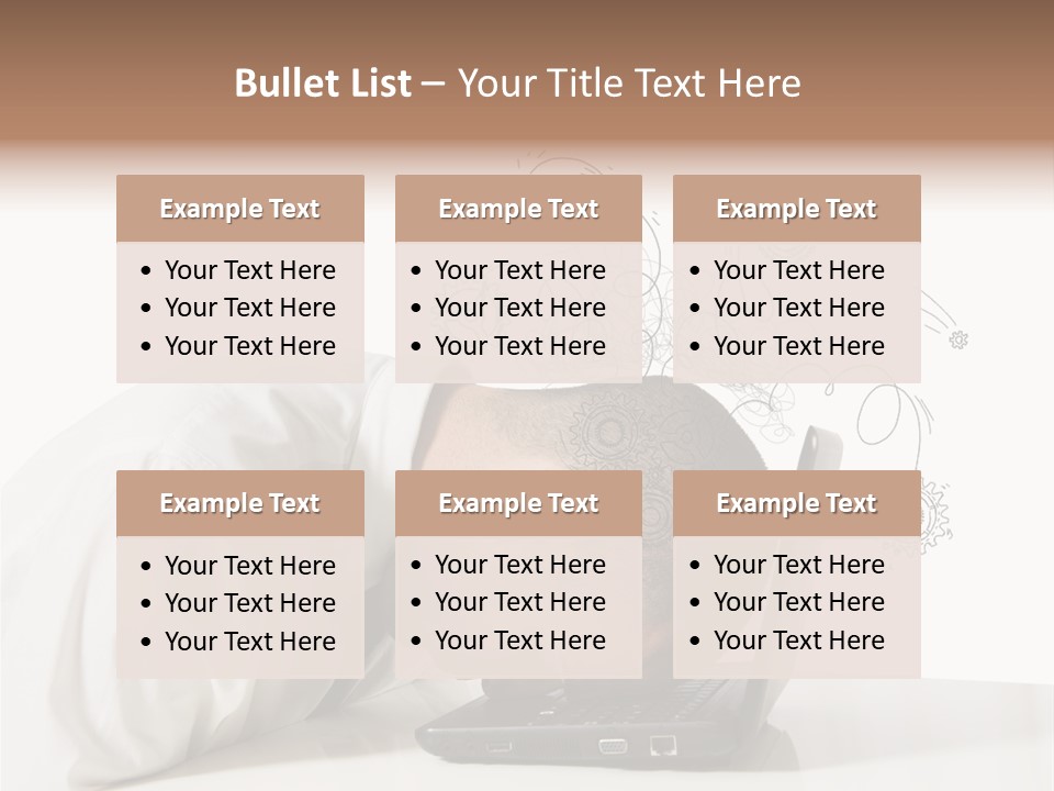 Occupation Exhausted Desk PowerPoint Template