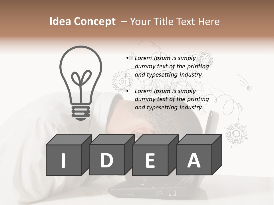 Occupation Exhausted Desk PowerPoint Template