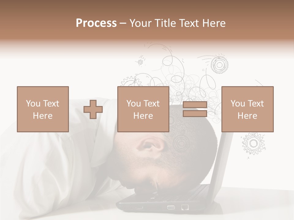 Occupation Exhausted Desk PowerPoint Template