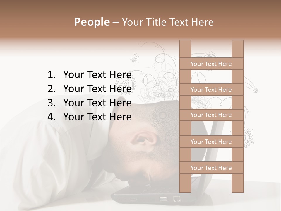 Occupation Exhausted Desk PowerPoint Template